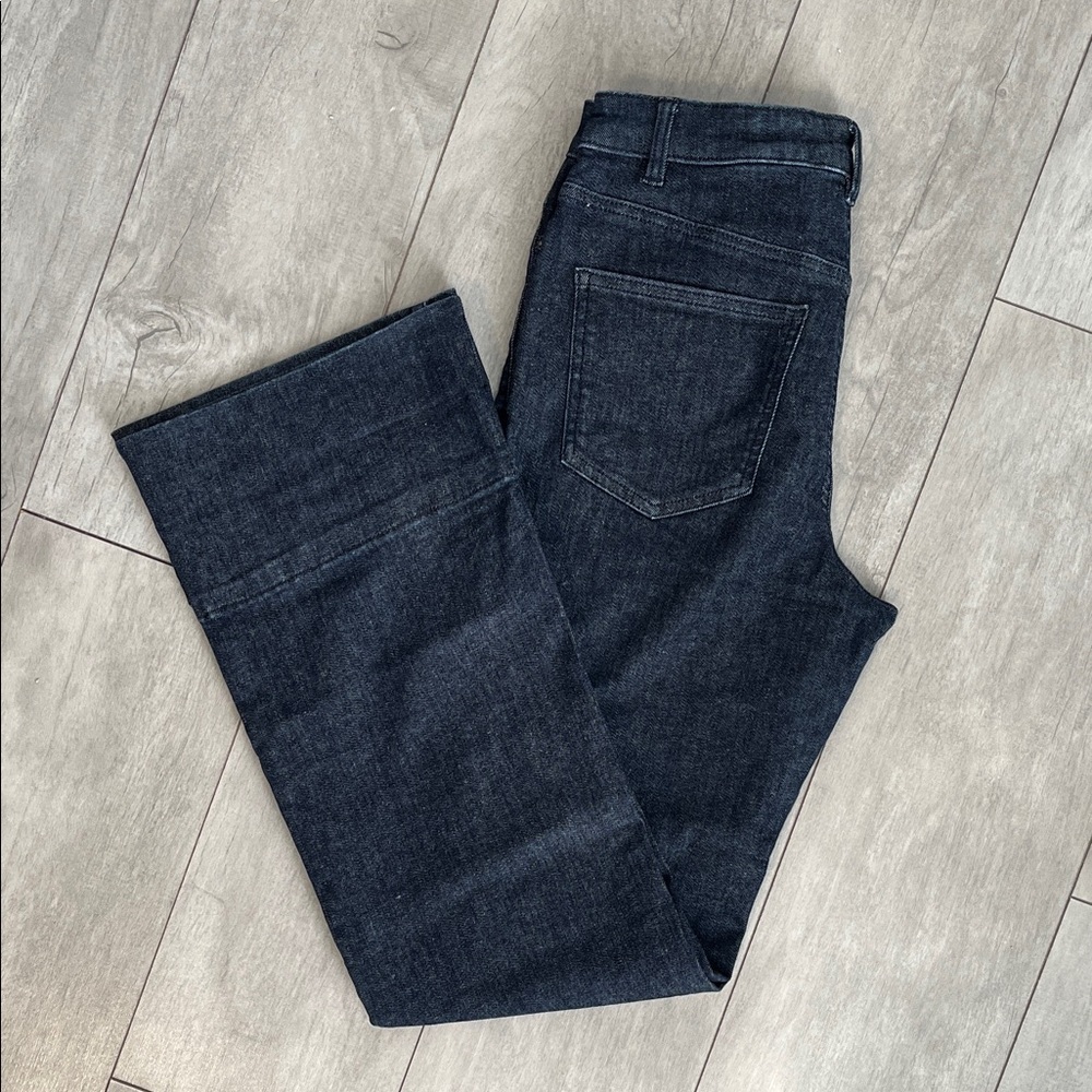 RW&CO Women's Deep Indigo Flare Leg Denim Jeans Stretch, Size 28